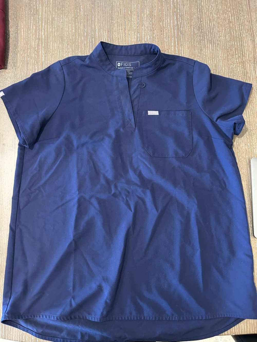 Figs Maternity Navy Short Sleeve Scrub Top